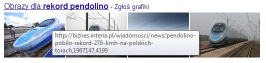 Obrazki z wyszukiwarki grafik w uniwersalnych wynikach wyszukiwania