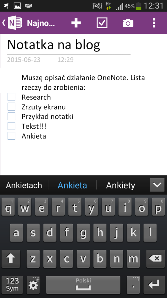 Notatki w wersji mobilnej - korzystaj z chwili i zapisz ważne informacje na przyszłość.