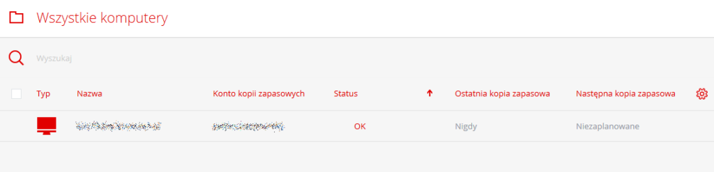 Odświeżony interfejs - kliknij na nazwie komputera i skonfiguruj w 3 krokach własny backup!