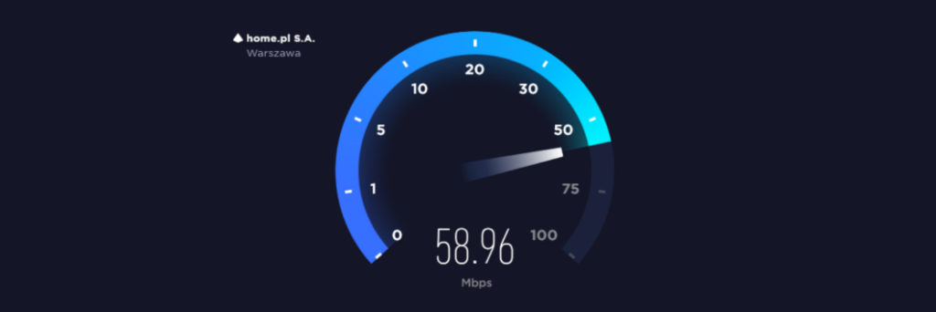 Przetestuj szybkość łącza do serwera home.pl w serwisie Speedtest od Ookla
