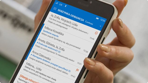 Poczta Microsoft dla użytkowników biznesowych - przykład działania aplikacji Outlook