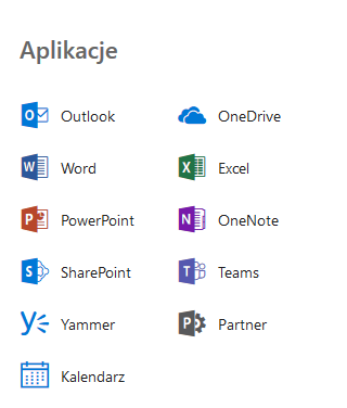 Aplikacje Office 365