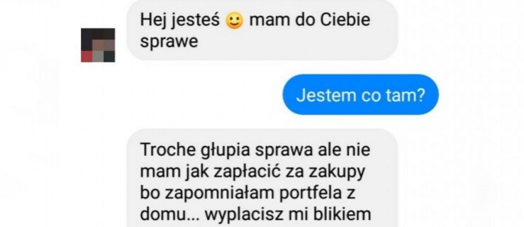 Oszustow bna BLIKa - przykład rozmowy.