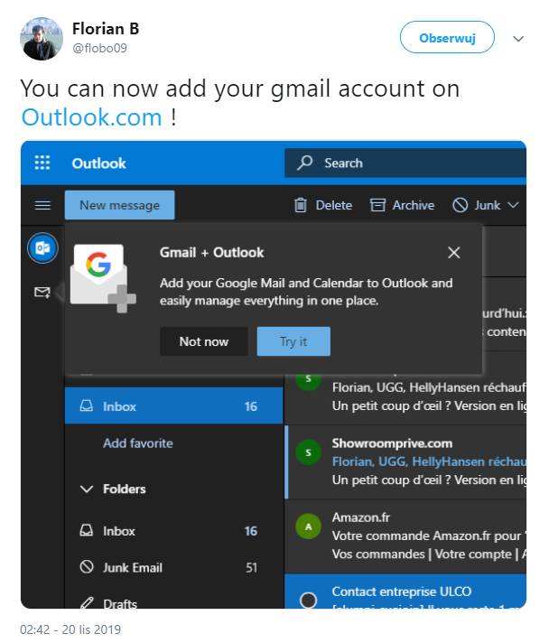 Microsoft integruje Outlook.com z rozwiązaniami Google: Gmail, Kalendarzami i Dyskiem
