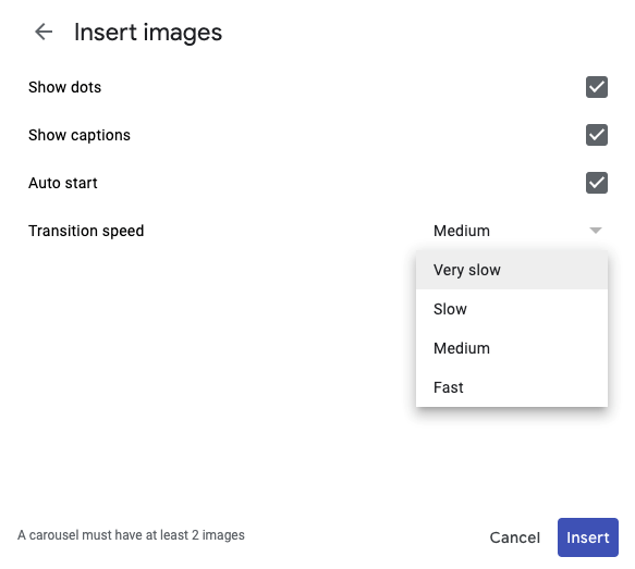 Witryny Google: dostosować czas przewijania zdjęć? 