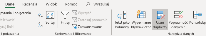 Bezpłatny poradnik Excel - usuwanie duplikatów