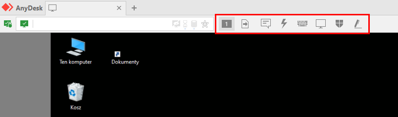 Połączenie w AnyDesk ze zdalnym komputerem