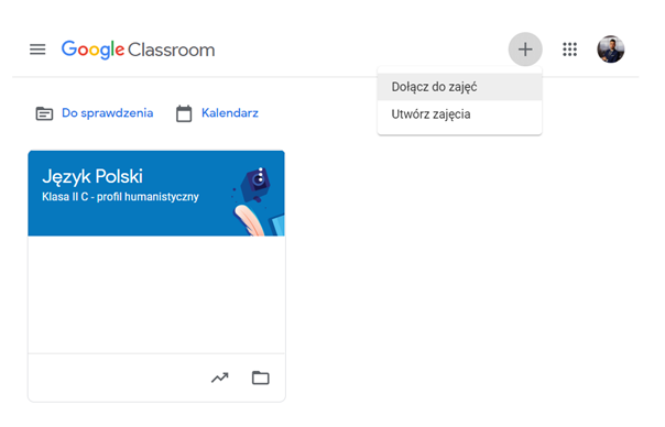 Tworzenie zajęć Google Classroom