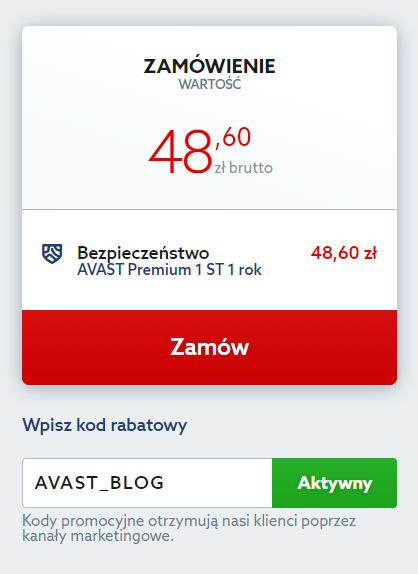 rabat na antywirus Avast