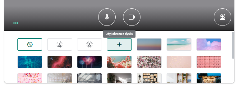 Zmiana tła na własny obraz w Google Meet