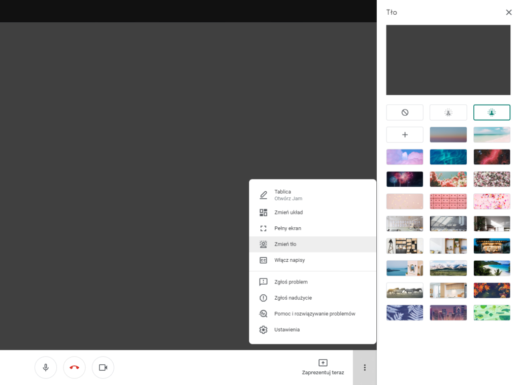 Jak zrobić tło w Google Meet?