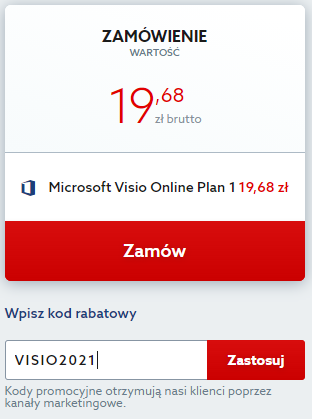 Kod rabatowy na Microsoft Visio. Wpisz kod zniżkowy i korzystaj z narzędzia Microsoft taniej.