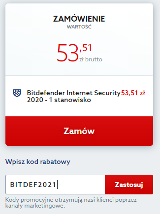 Kod rabatowy na antywirus Bitdefender Internet Security. Wpisz kod zniżkowy i chroń swój komputer taniej