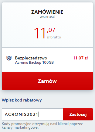 Kod rabatowy na Acronis Backup. Sprawdź zniżkę i twórz kopię zapasową danych taniej.