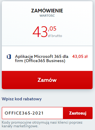 Kod rabatowy na Microsoft 365 (dawniej Office 365). Odbierz zniżkę i korzystaj z narzędzi od Microsoft taniej.