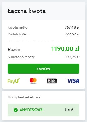 kod rabatowy anydesk