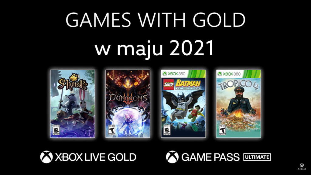 Games With Gold w maju 2021. Darmowe gry Xbox Live Gold