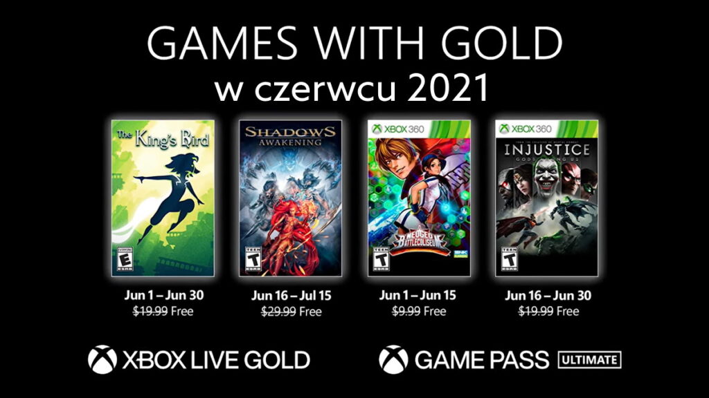Games with Gold w czerwcu 2021. Darmowe gry Xbox Live Gold