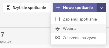 Jak zaplanować webinar Teams