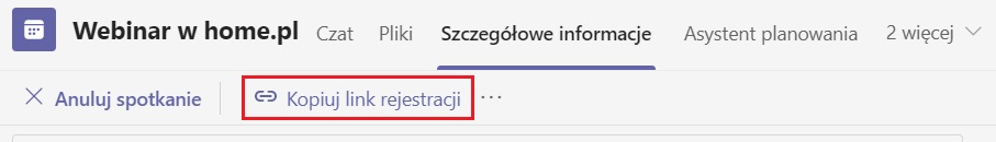 Link rejestracji do webinaru Teams