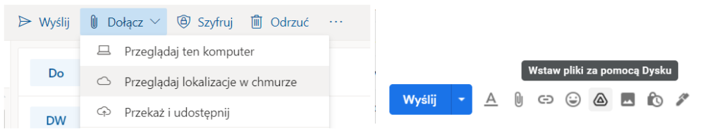 Jak dodać pliki z dysku do Outlook Gmail