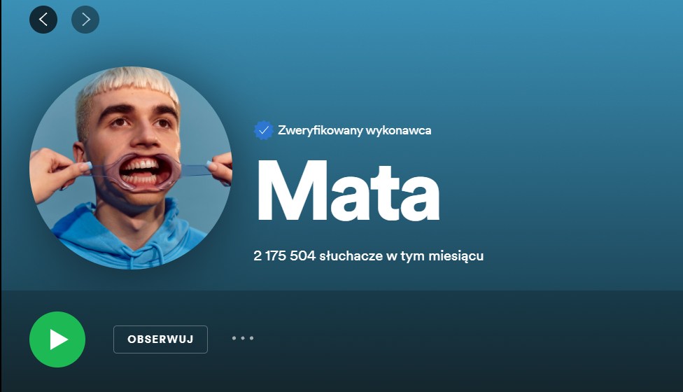 Profil Maty na Spotify