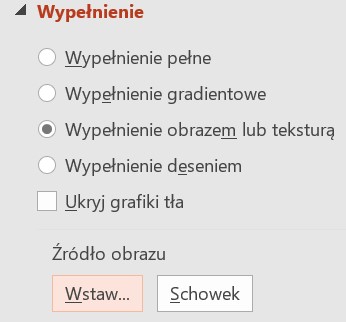 Opcje formatowania tła PowerPoint