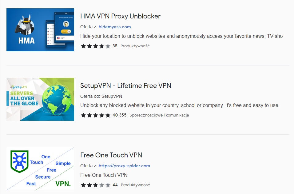 Darmowe VPN dla Chrome