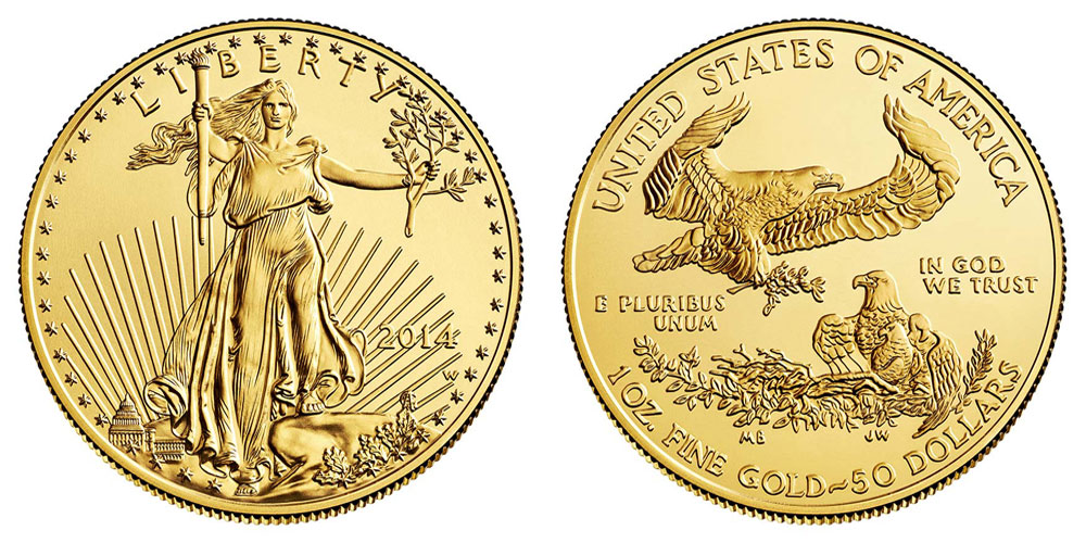 Przykład inwestycji w złoto -  moneta bulionowa z USA