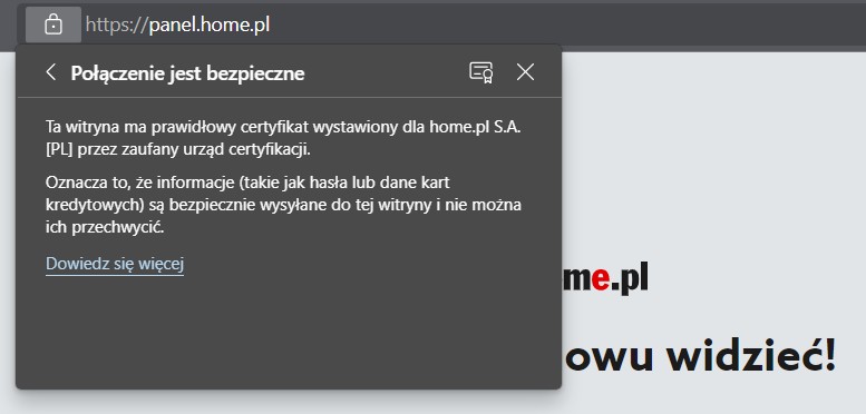 Certyfikat SSL home.pl