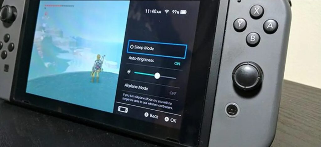 Sposoby na mniejsze zużycie prądu przez Nintendo Switch - zmniejsz jasność ekranu i wyłączaj konsolę.