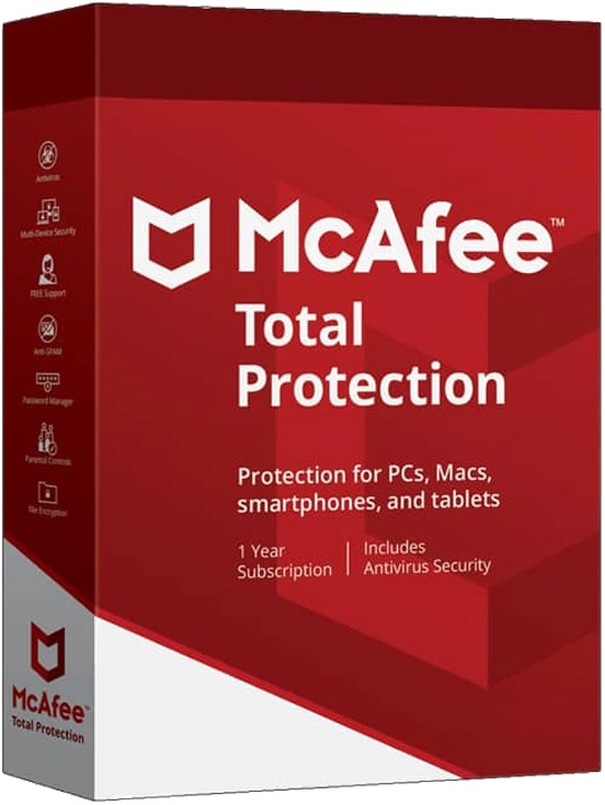 Antywirus McAfee Total Protection.