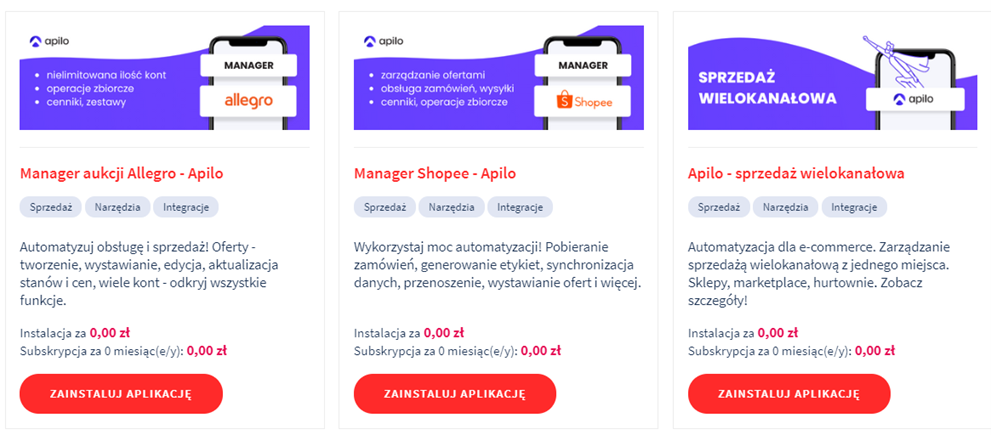 Pobieranie bazy produktów z Shopee poprzez Apilo - eSklep w home.pl