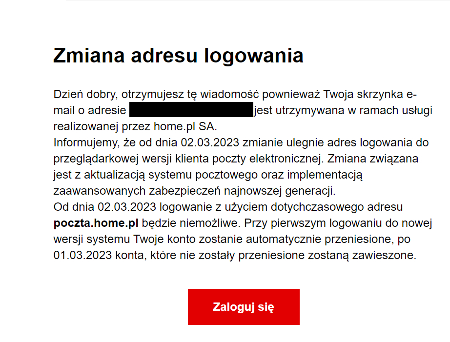 phishing home.pl - email