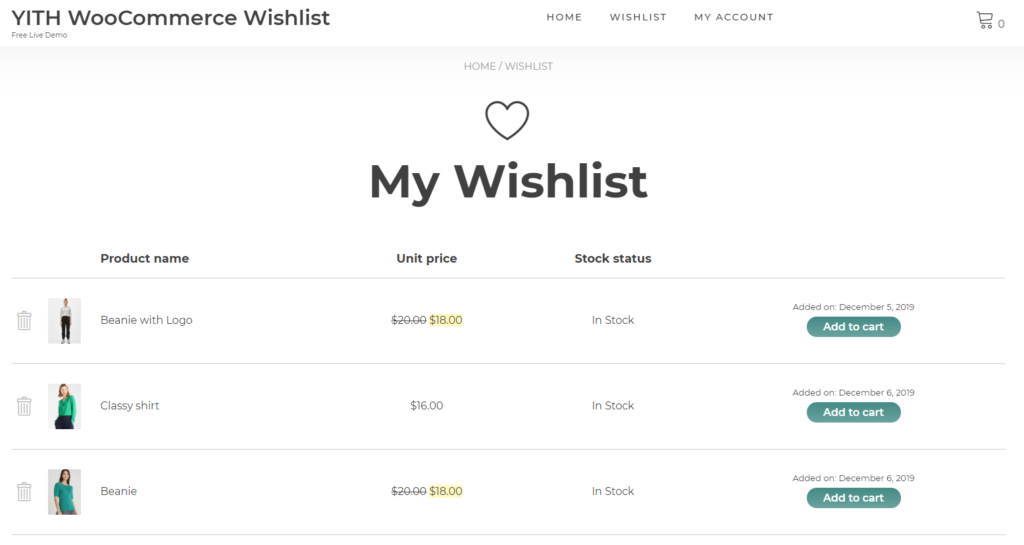 WooCommerce - wtyczka typu wishlist (lista życzeń)