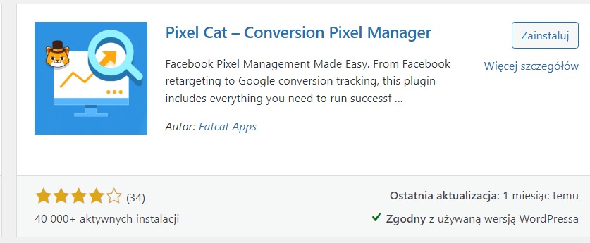 Pixel Cat - wtyczka do dodawania piksela Facebooka (piksel Meta) na stronę z WordPressem