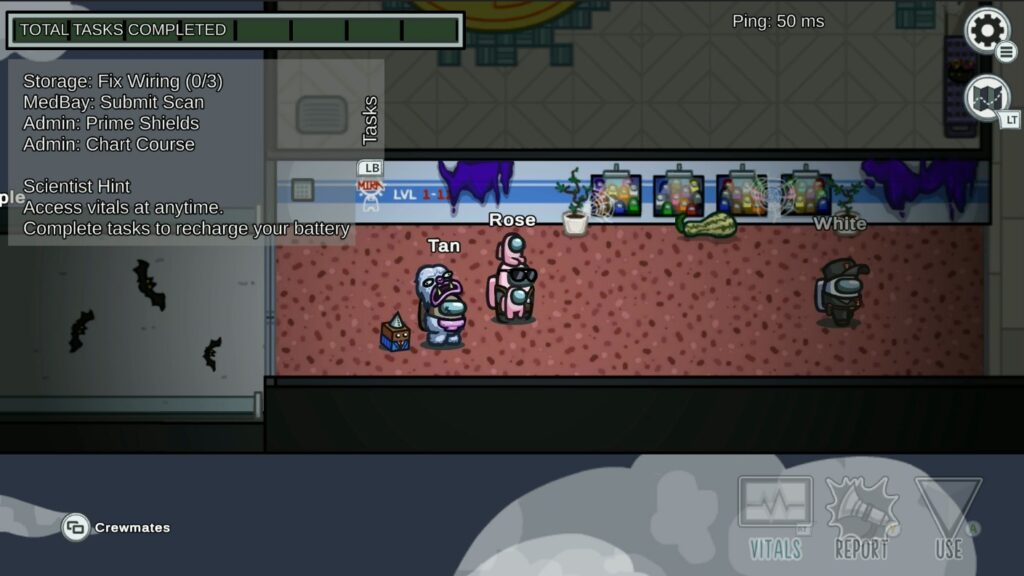 Zrzut ekranu z Among Us, popularnej gry z Game Pass, z trybem kooperacji