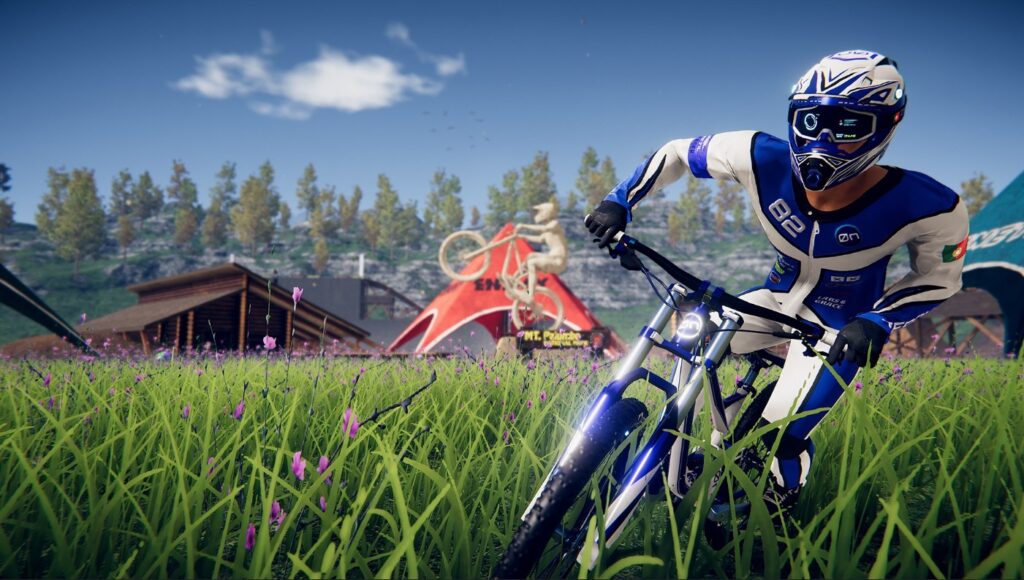 Screen z Descenders, zręcznościowej gry o motocyklach, dostępnej w usłudze Game Pass
