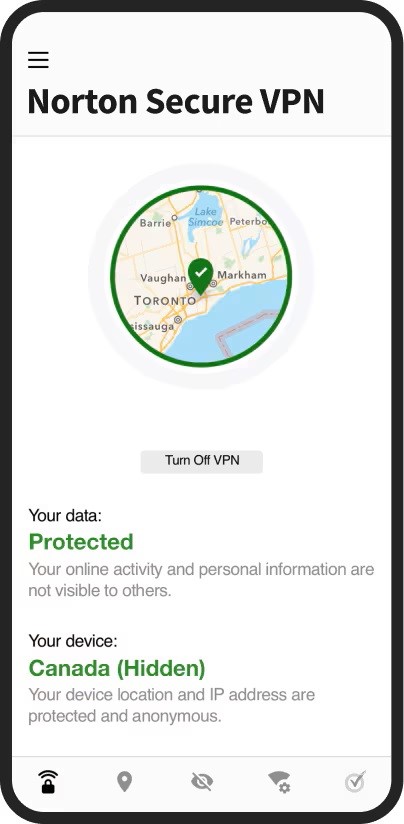 Łączenie z serwerem w Norton Secure VPN.