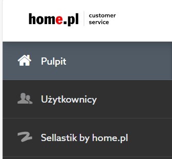 Widok z panelu home.pl z usługą Sellastik