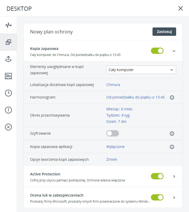 Tworzenie kopii zapasowej i harmonogramu backup dla urządzenia z systemem Windows w Acronis Backup